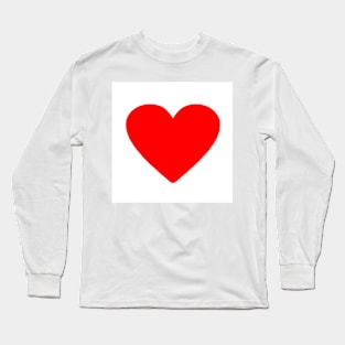 Corazón rojo sobre blanco Long Sleeve T-Shirt